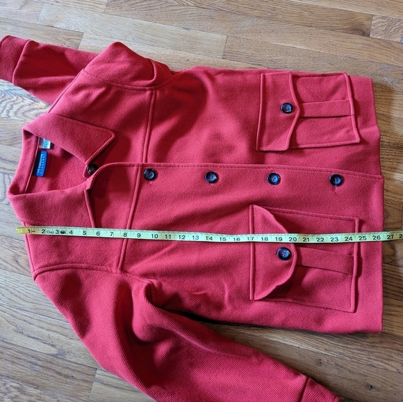 Liz Claiborne Lizsport Medium Orange Wool Blend Button Up Jacket - Picture 8 of 8